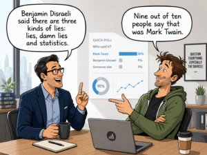 Who said Lies, Damned Lies, and Statistics Gen AI Cartoon